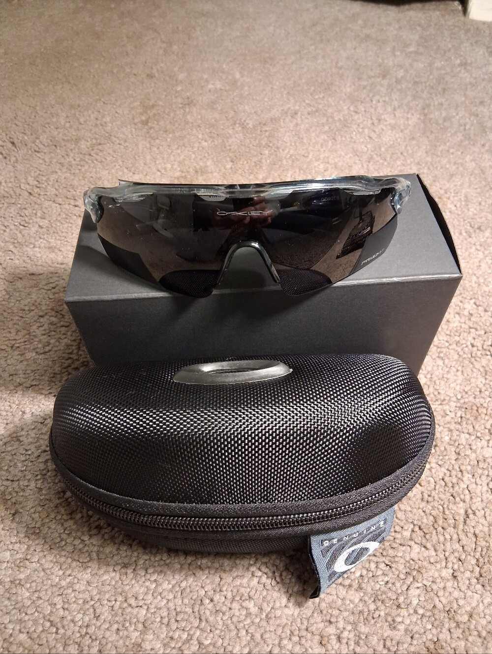 Oakley Black Shield Sport Sunglasses with Dark Smoke Lens